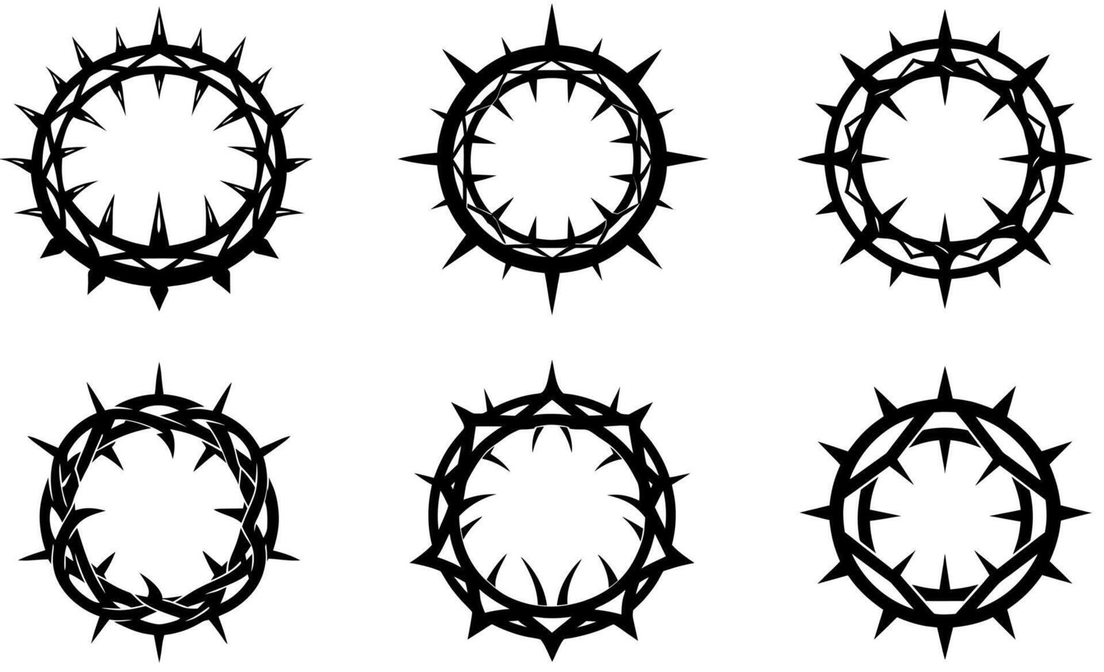 Unique Thorn Crown Designs for Graphic Design vector