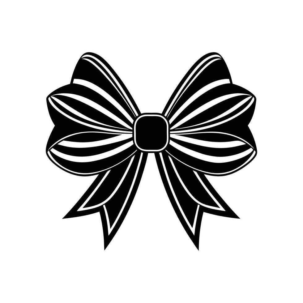 Elegant Bow Graphic A beautifully crafted graphic of an elegant bow, perfect for adding a touch of sophistication to your designs. vector