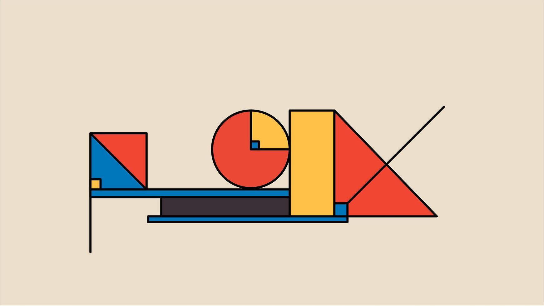 Minimalist Geometric Pattern with Bold Shapes vector