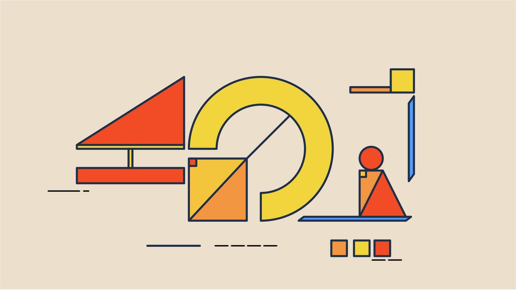 Dynamic Geometric Shapes in Abstract Art vector
