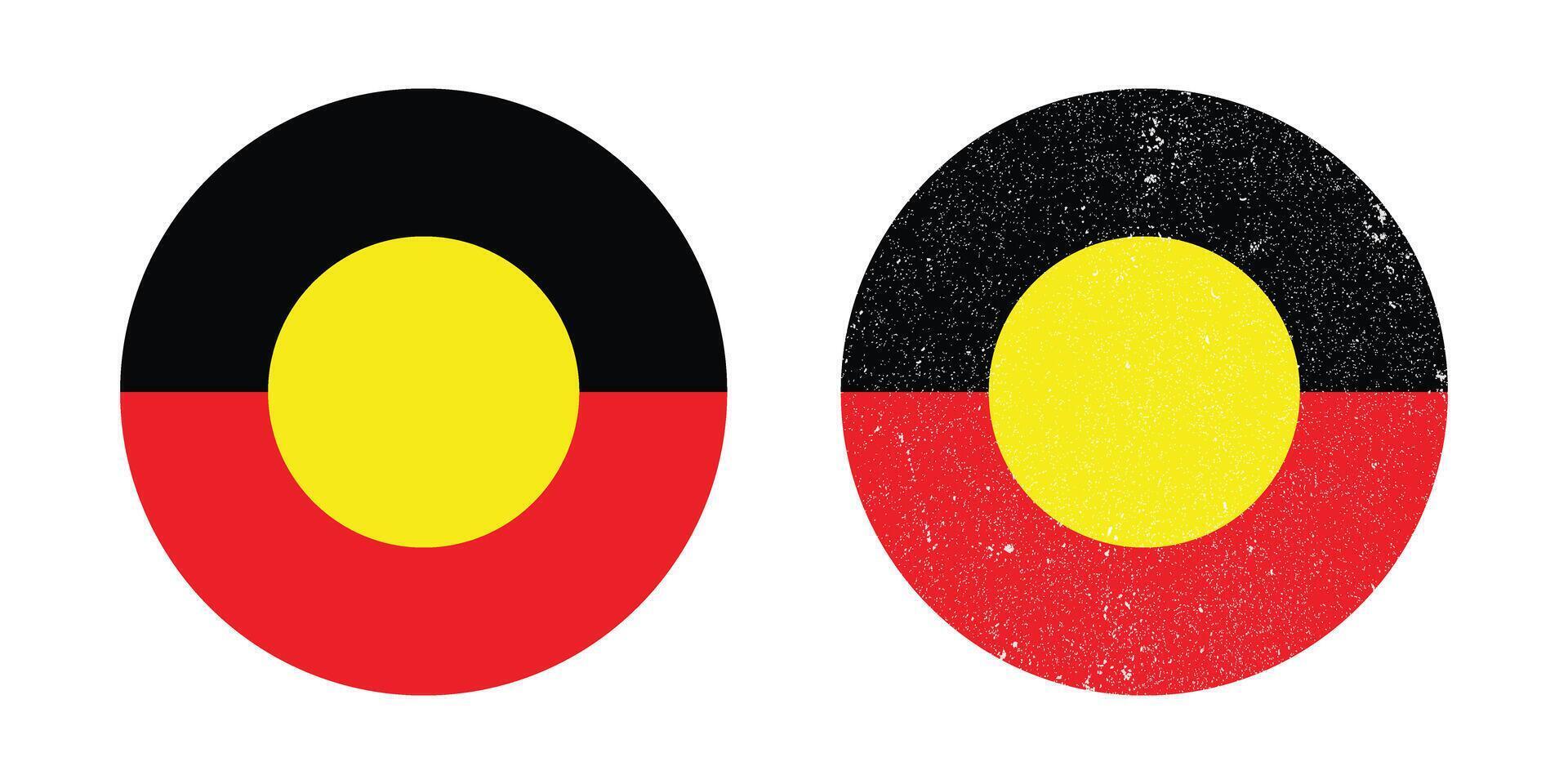 Aboriginal Round Flag of Australia, a Symbol of Indigenous Identity. vector