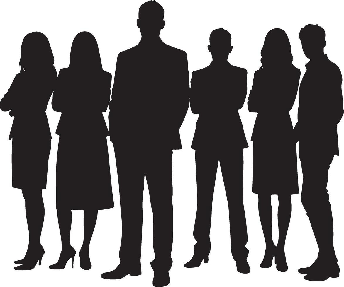 A Bold Silhouette Representation of Business Professionals vector