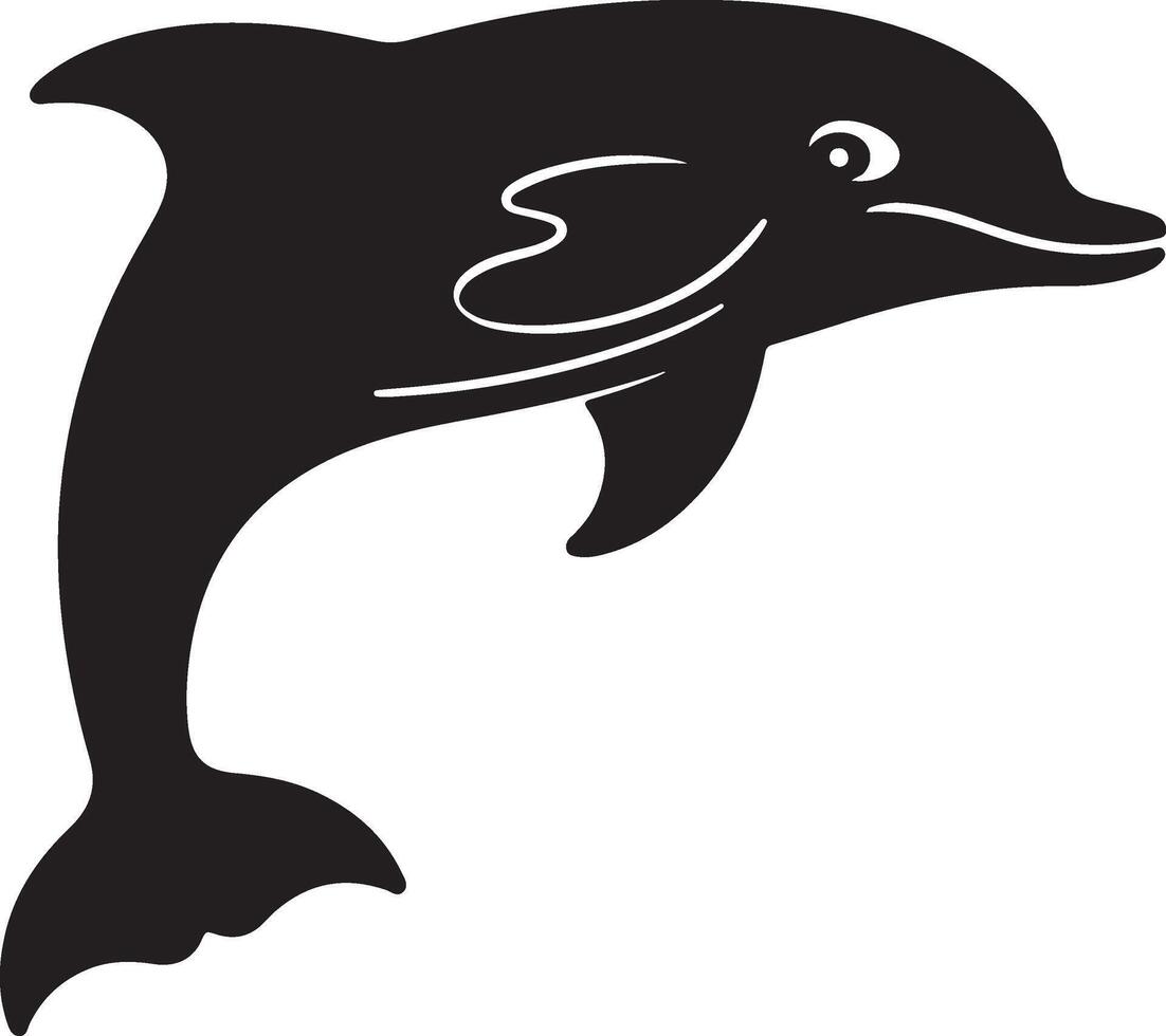 Elegant Dolphin Silhouette vector