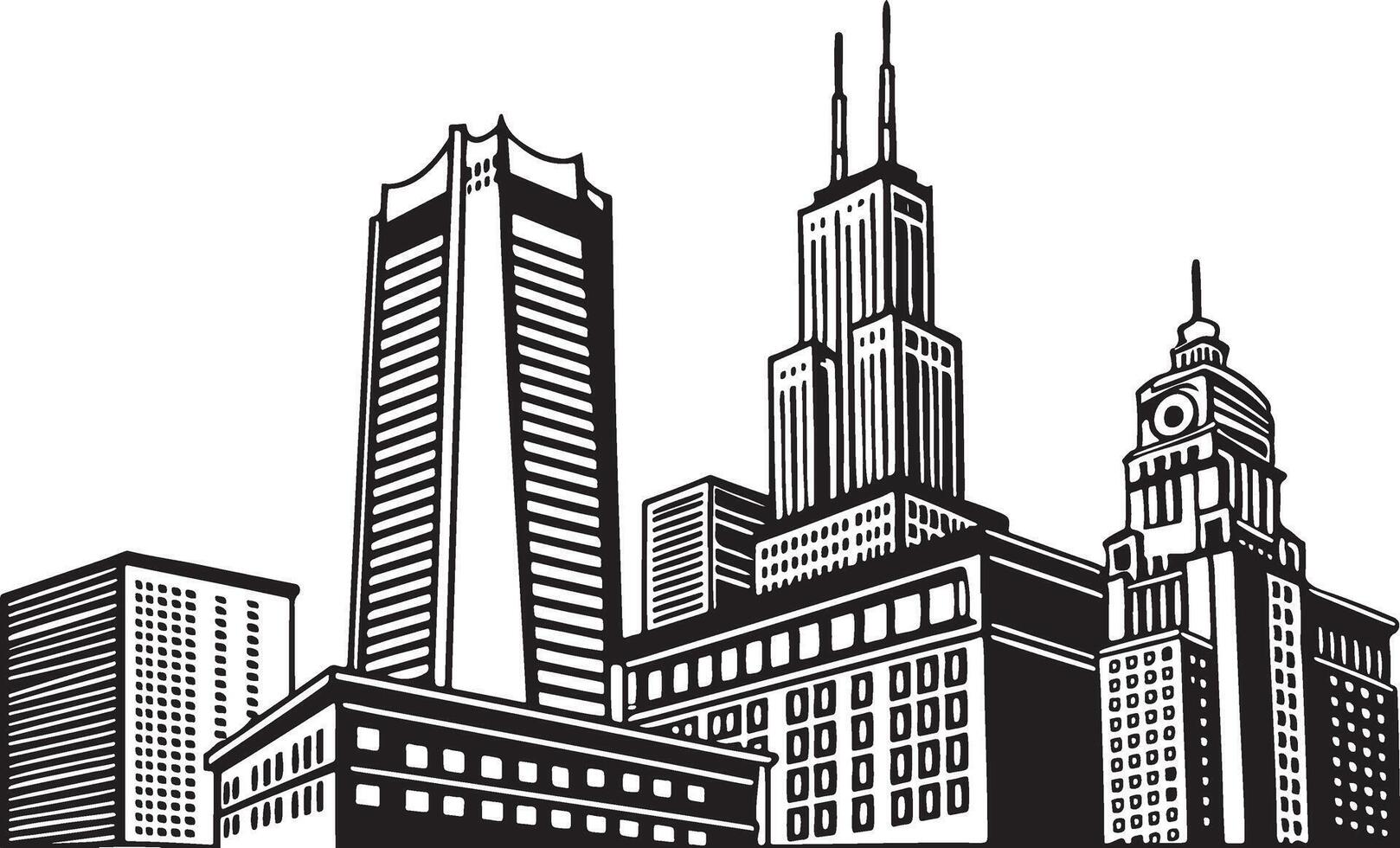 Modern City Skyline Silhouette vector