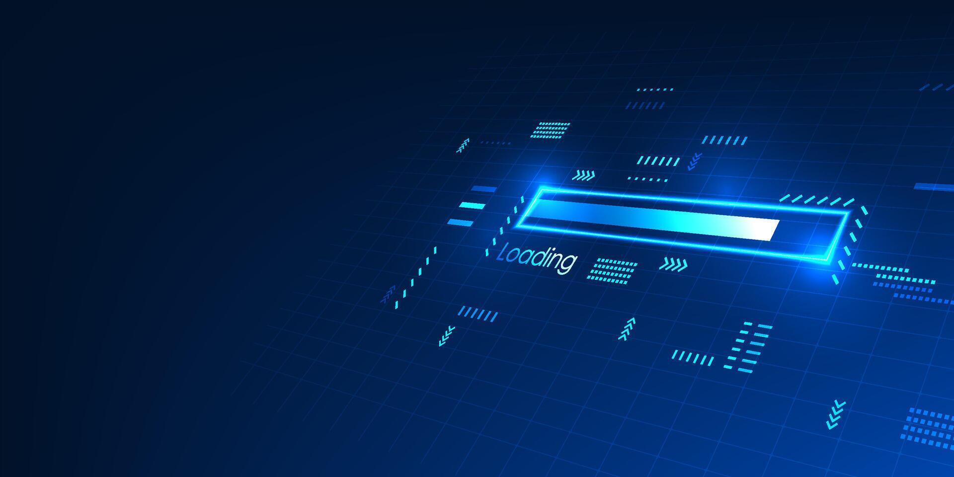 Technology background of a screen showing the status of loading data, with arrow elements showing the speed, modern high-tech, suitable for work related to technology. Illustration, , wallpaper. vector