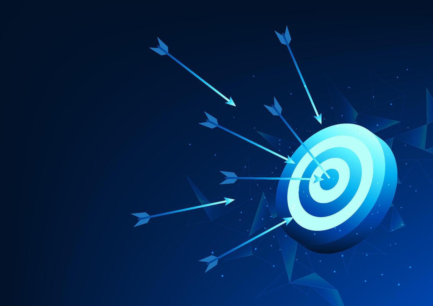 Businessman who sets a goal, a dart on the target, represents the business management to reach the profit target and expand the organization to develop the world. vector