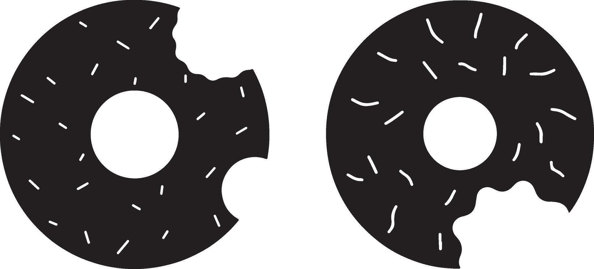 Set Of High-Quality Black Donut Graphic for Logo or Branding vector