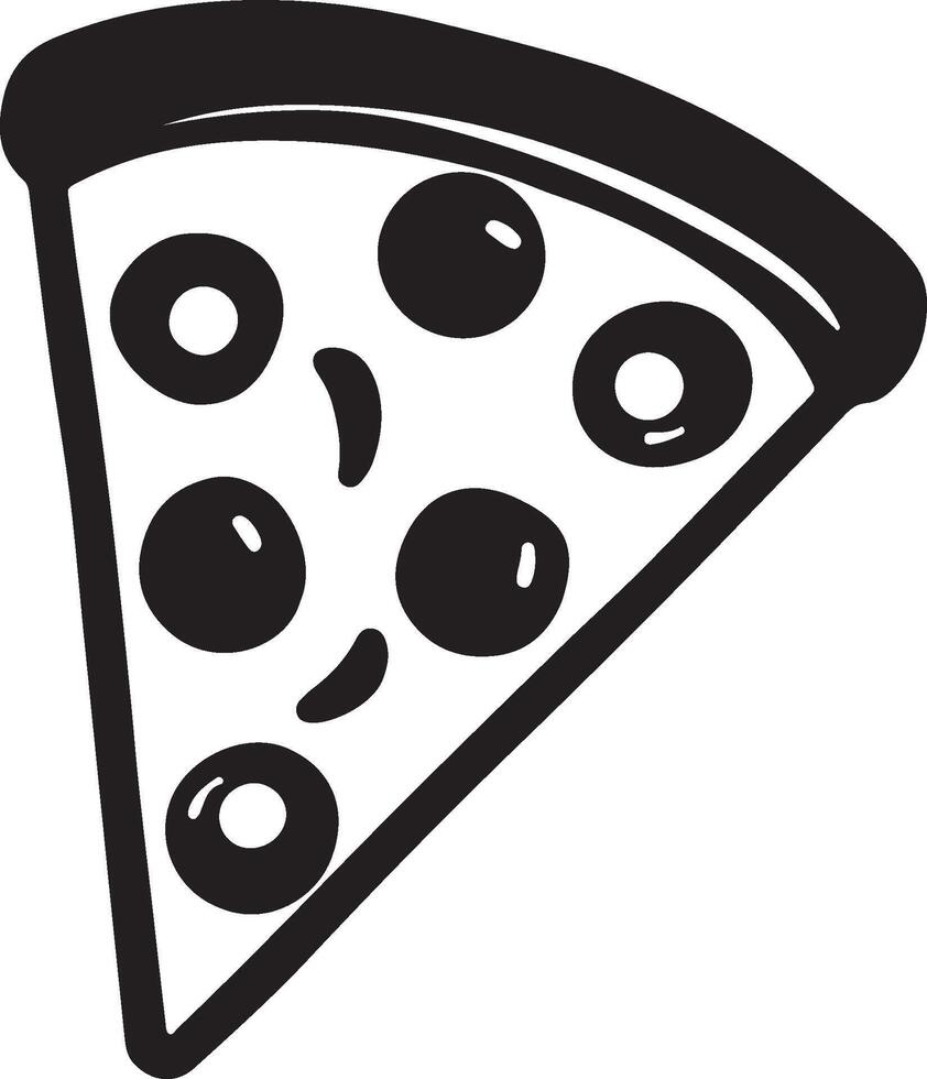 Pizza Slice Silhouette Logo, Food Isolated on White Background vector