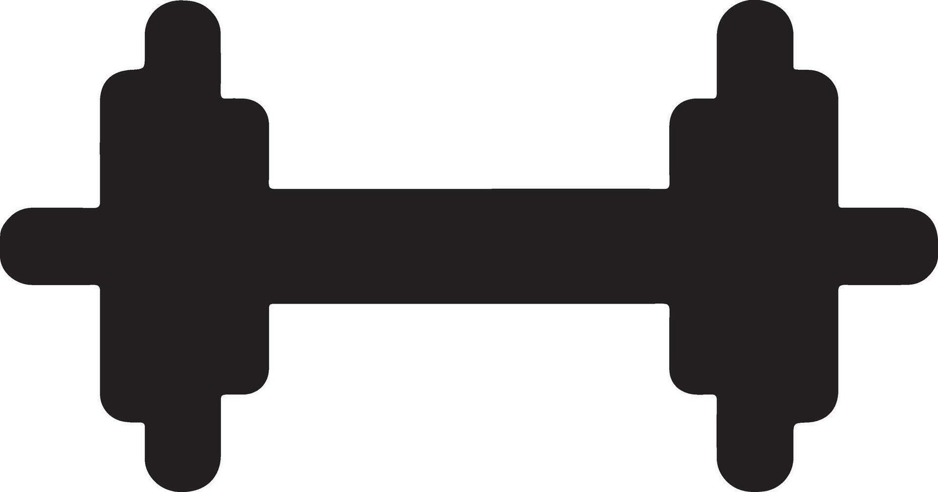 Weightlifting Dumbbell Illustration, Bold Silhouette on White Background vector