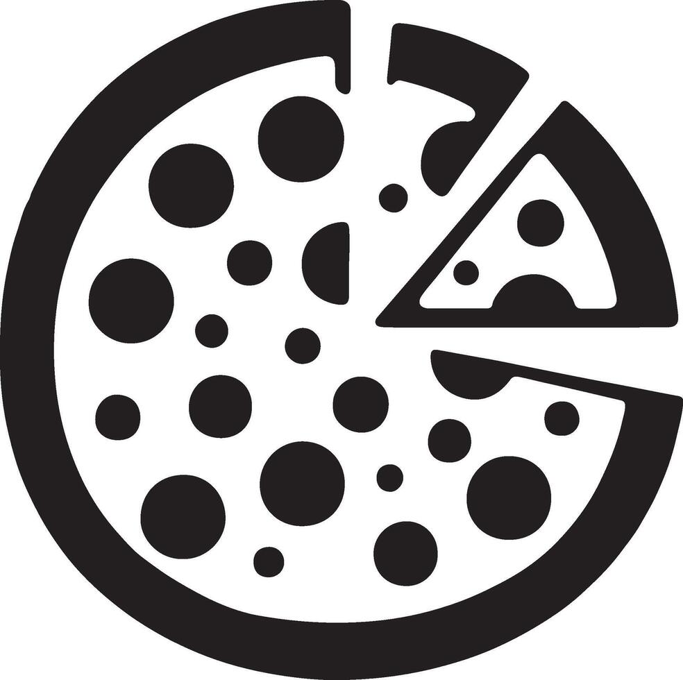 Fast Food Pizza Logo Silhouette, Simple Logo for Takeaway And Food Blogs vector