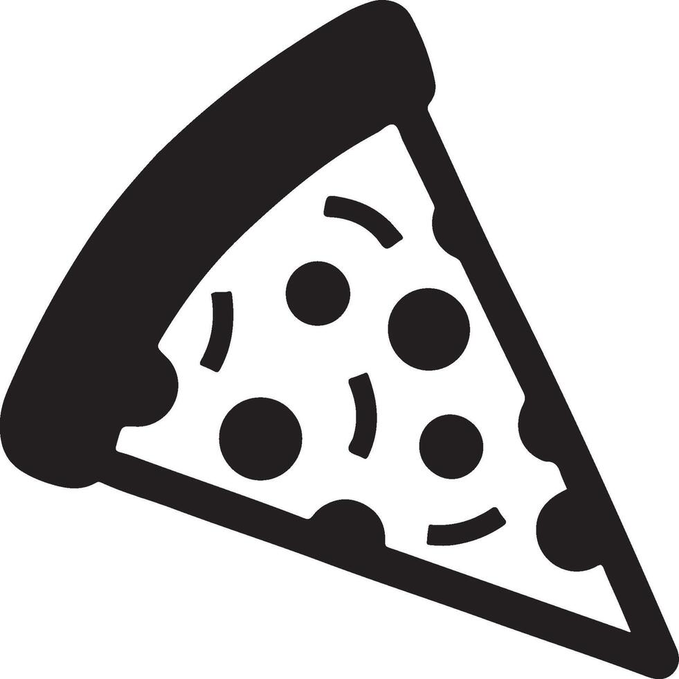 Simple Pizza Slice Graphic Silhouette Isolated on Clean White Backdrop vector
