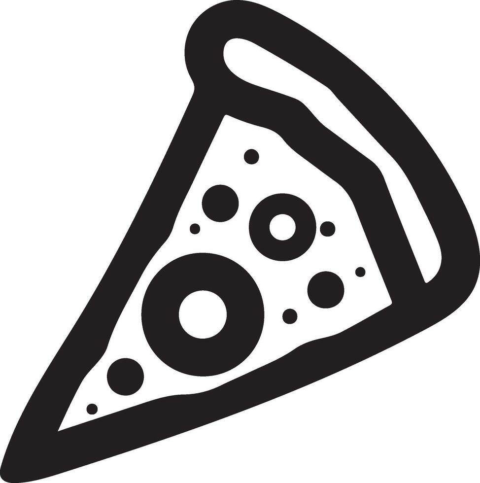 Flat Pizza Icon for Pizzeria, Cafe, or Delivery Branding on White Background vector