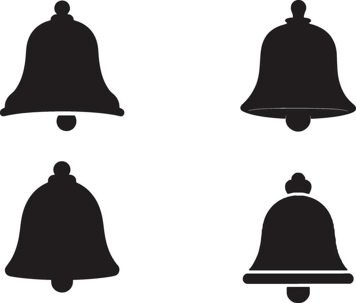 Minimal Bell Symbol Set, Bell Illustrations Isolated on White Background for Branding and Graphic Design vector