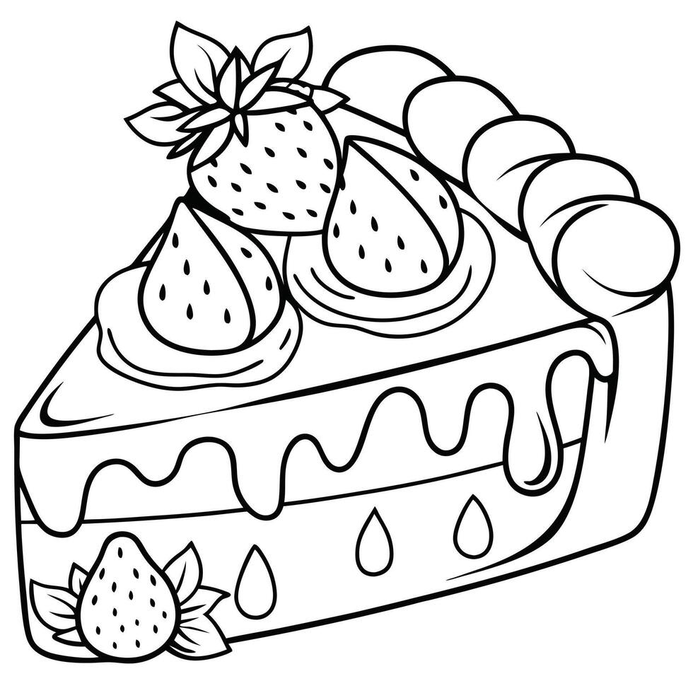 Strawberry Shortcake Slice design. vector