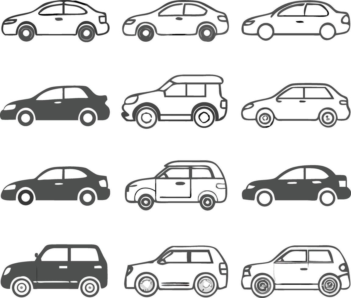 Car Vehicle Icons set design. vector