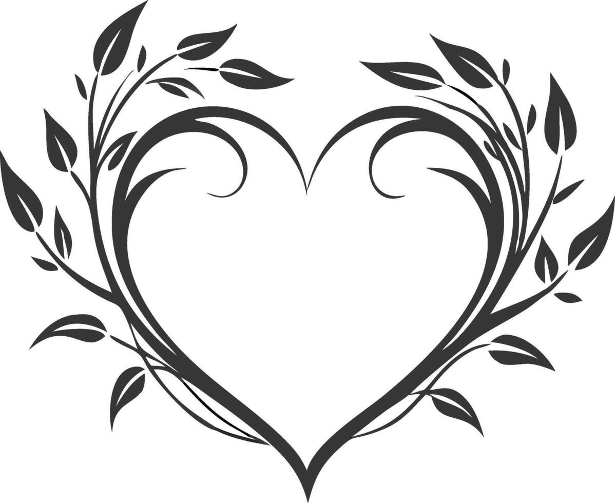 Garden Flower Love Designs Heart. vector