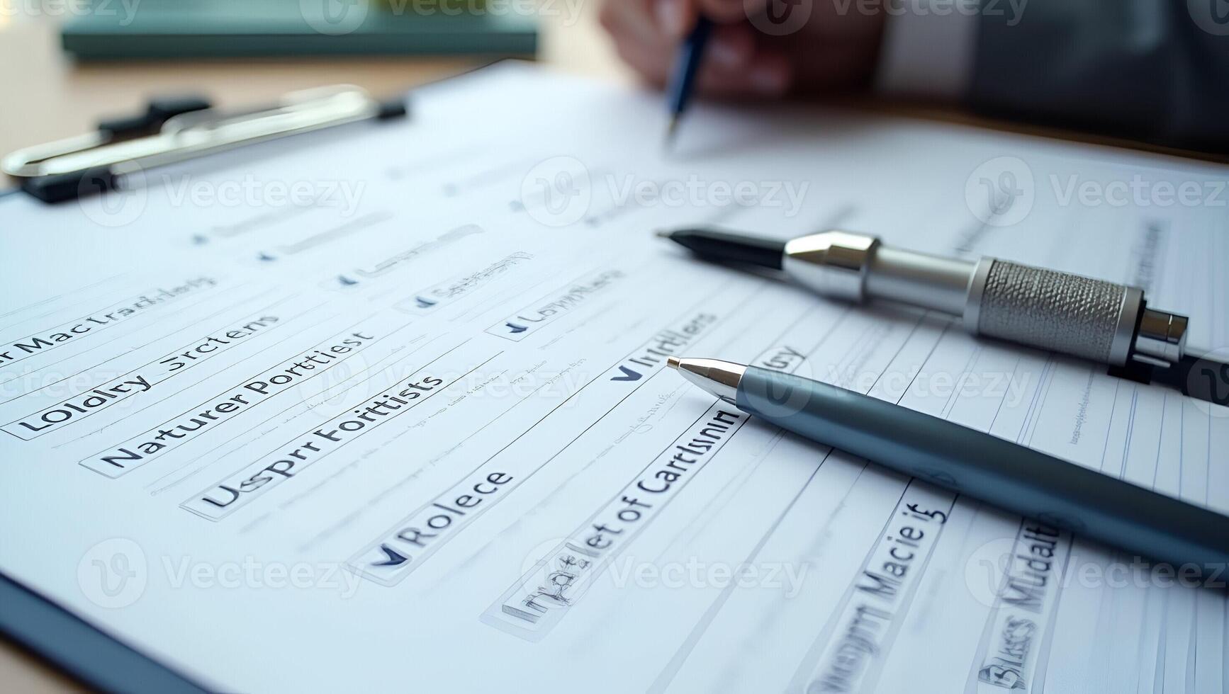 Quality Certificate and Checklist document inspecting target marketing planning assignment with quality management Standardization certification Compliance to regulations service Realistic Set photo