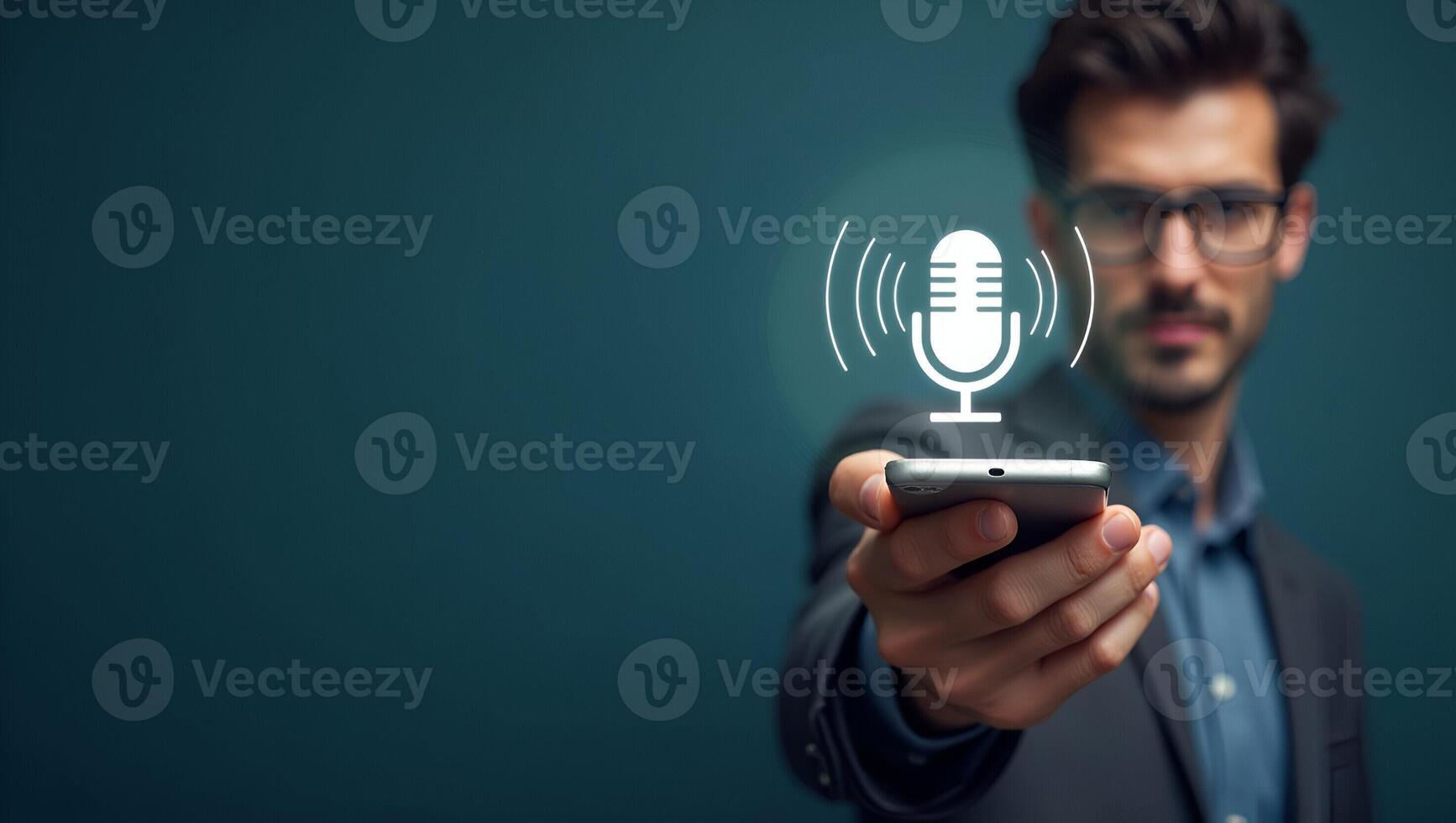 Transforming Speech to Text How Flat Voice Recording and AI Integration Enhance User Convenience and Brand Engagement in a Smart Business Approach Realistic Set photo