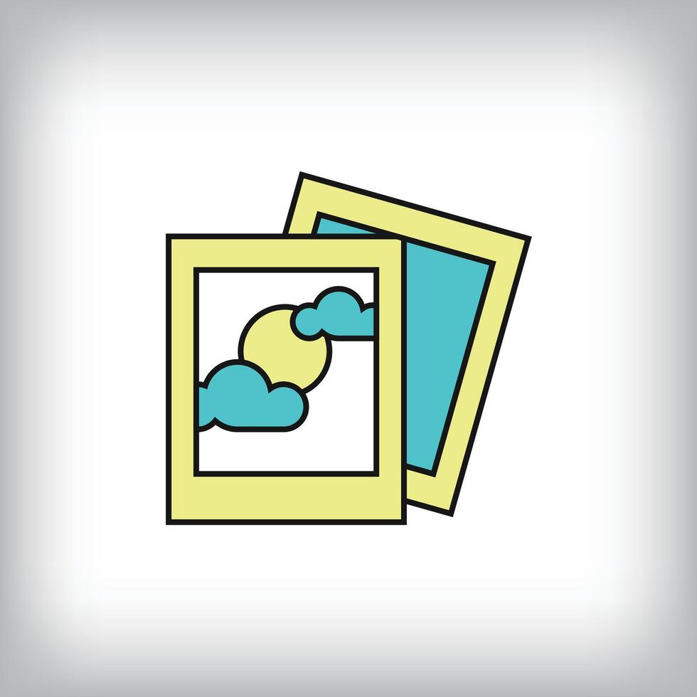 Unique linear photo in sky frame design. vector