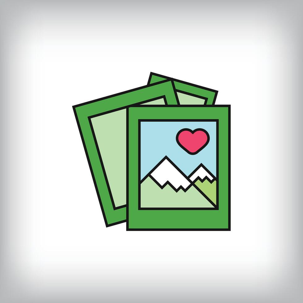 Unique linear nature photo frame design. vector