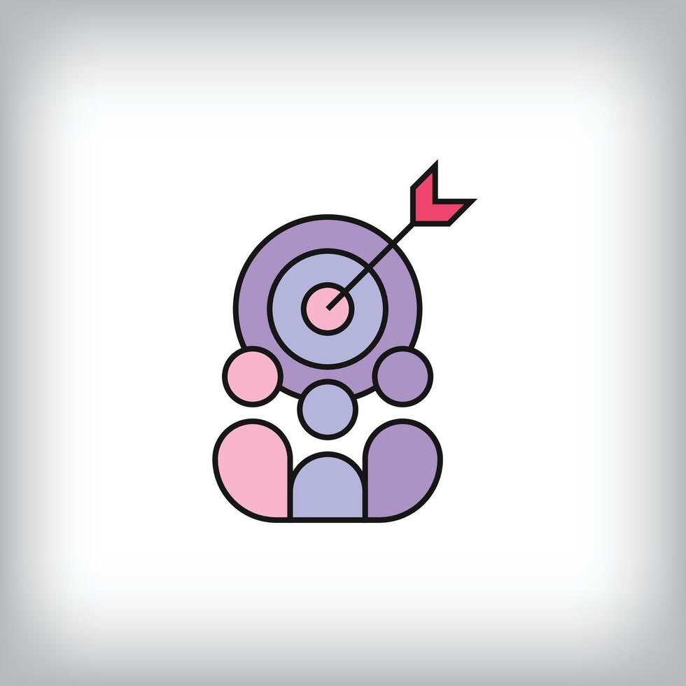 Unique target team line design. vector