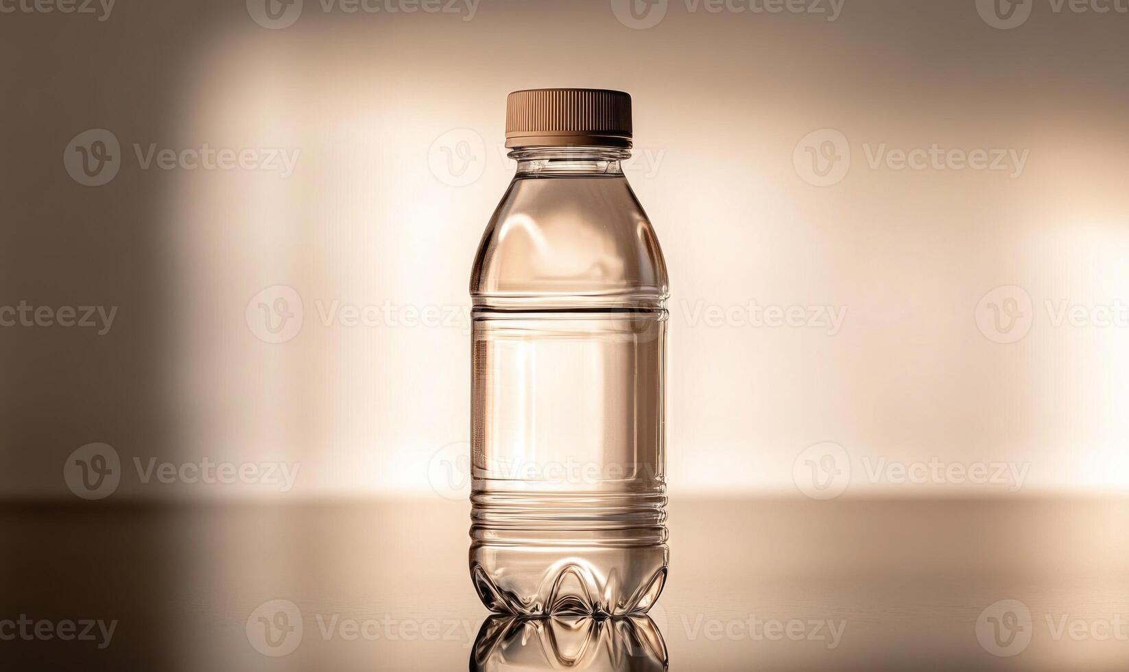 a plastic bottle with a lid sitting on a table photo
