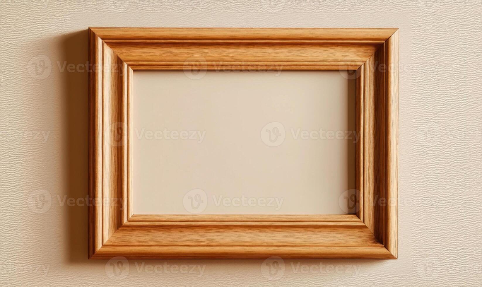 wooden frame on a wall with a blank space photo