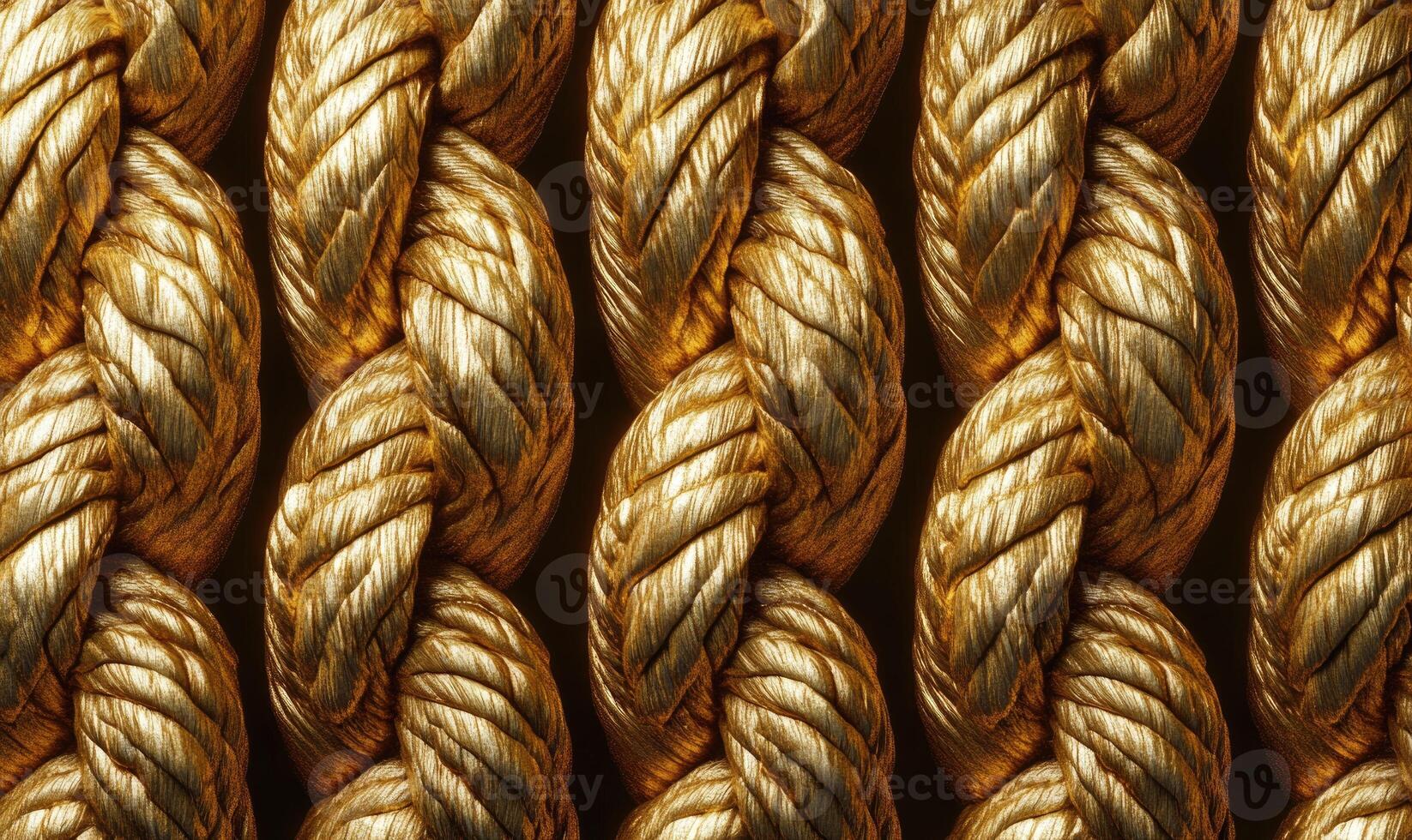A gold rope is shown in a row photo