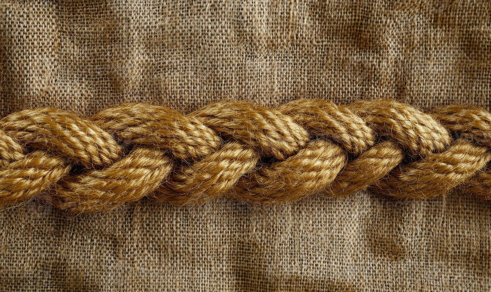 A brown rope is twisted and knotted photo