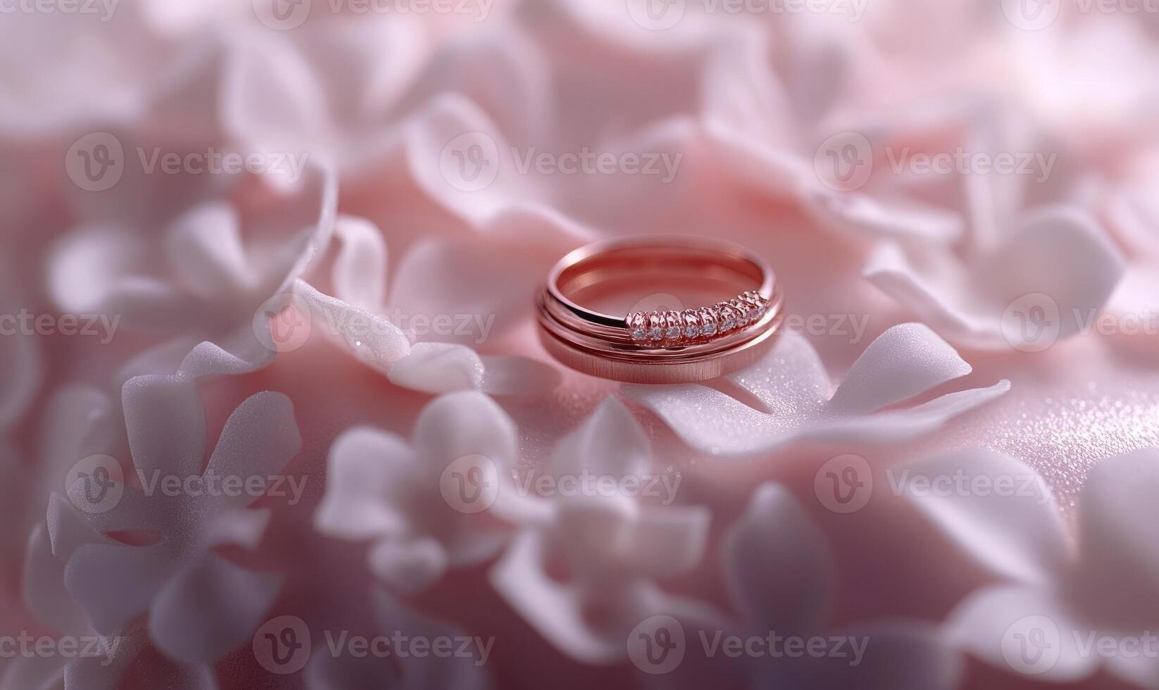 A ring is on top of a flower photo