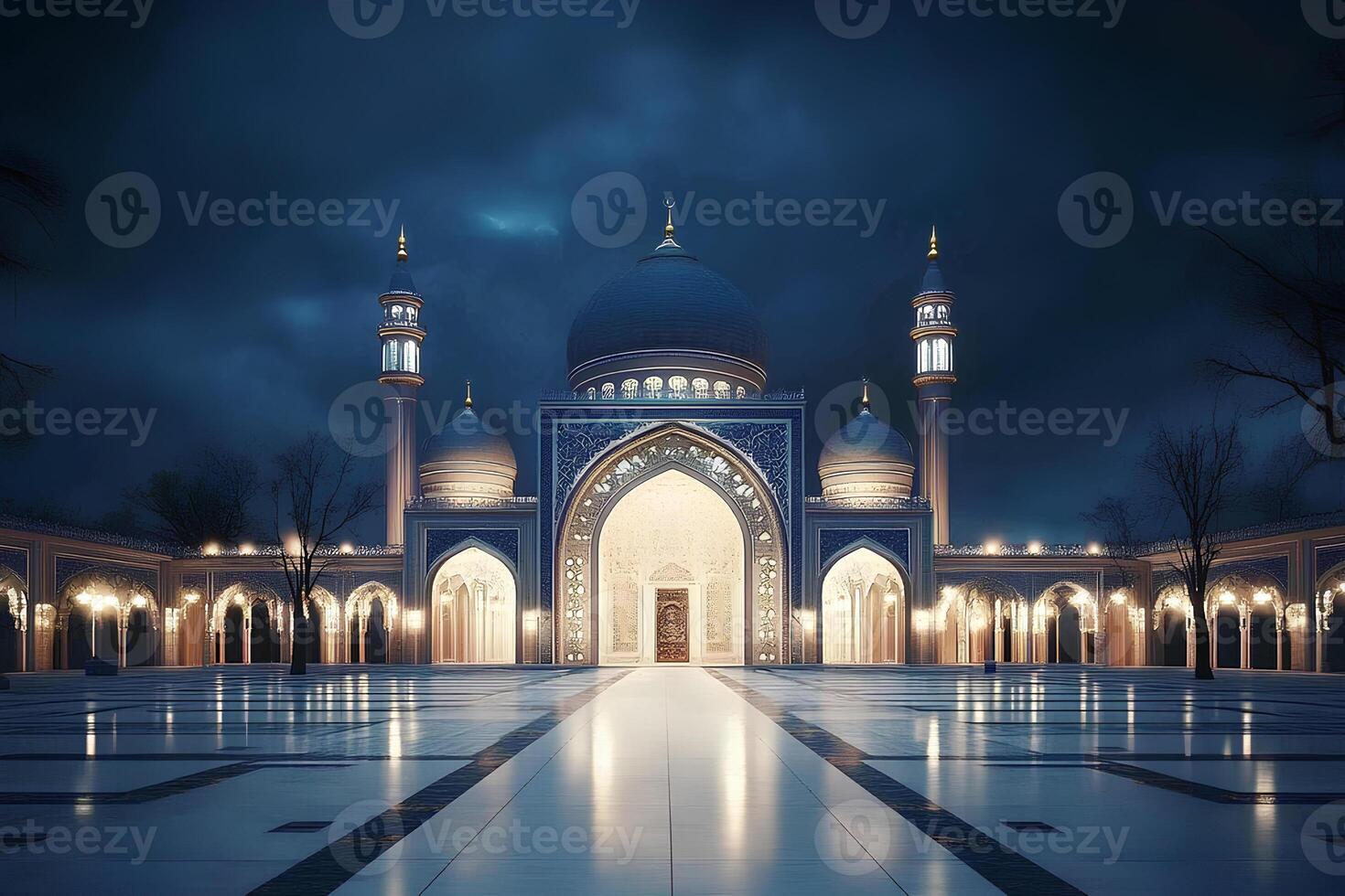 A breathtaking view of the Sheikh Zayed Grand Mosque in Abu Dhabi, United Arab Emirates, showcasing its stunning white marble architecture and intricate Islamic design photo