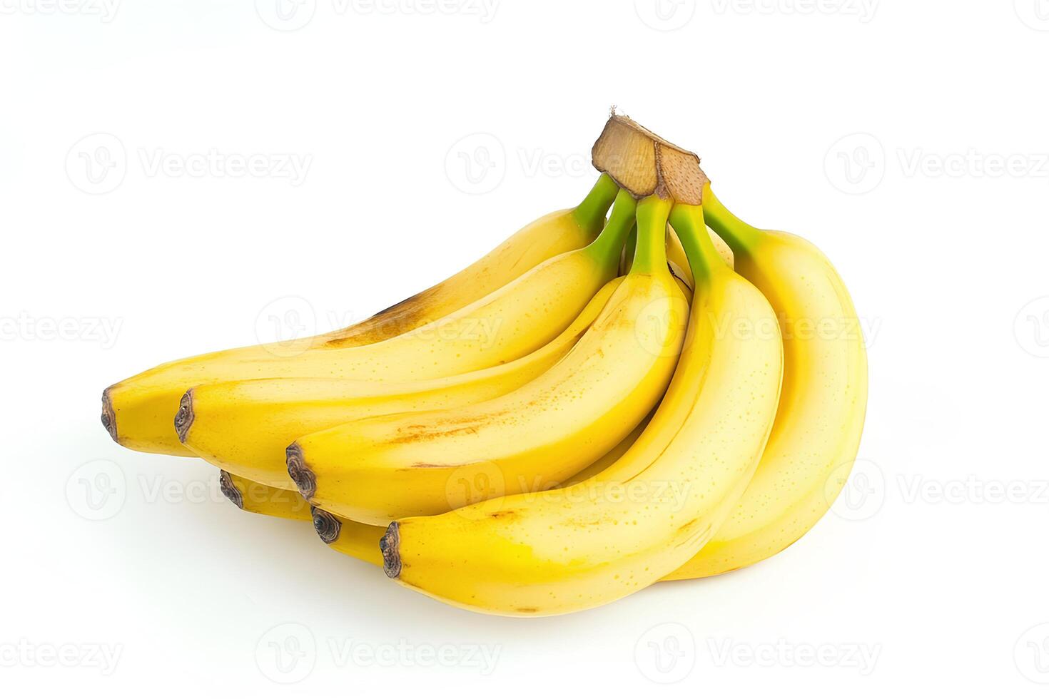 Fresh bunch of ripe bananas isolated on a clean white background, with clipping path for easy use in designs photo
