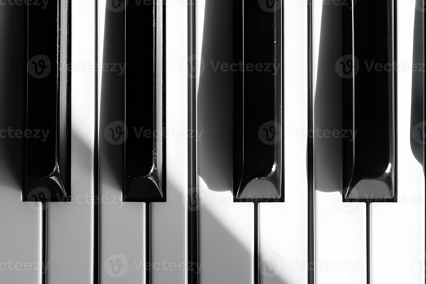 A clean and simple image of black and white piano keys arranged on a white background, highlighting the elegance of music photo