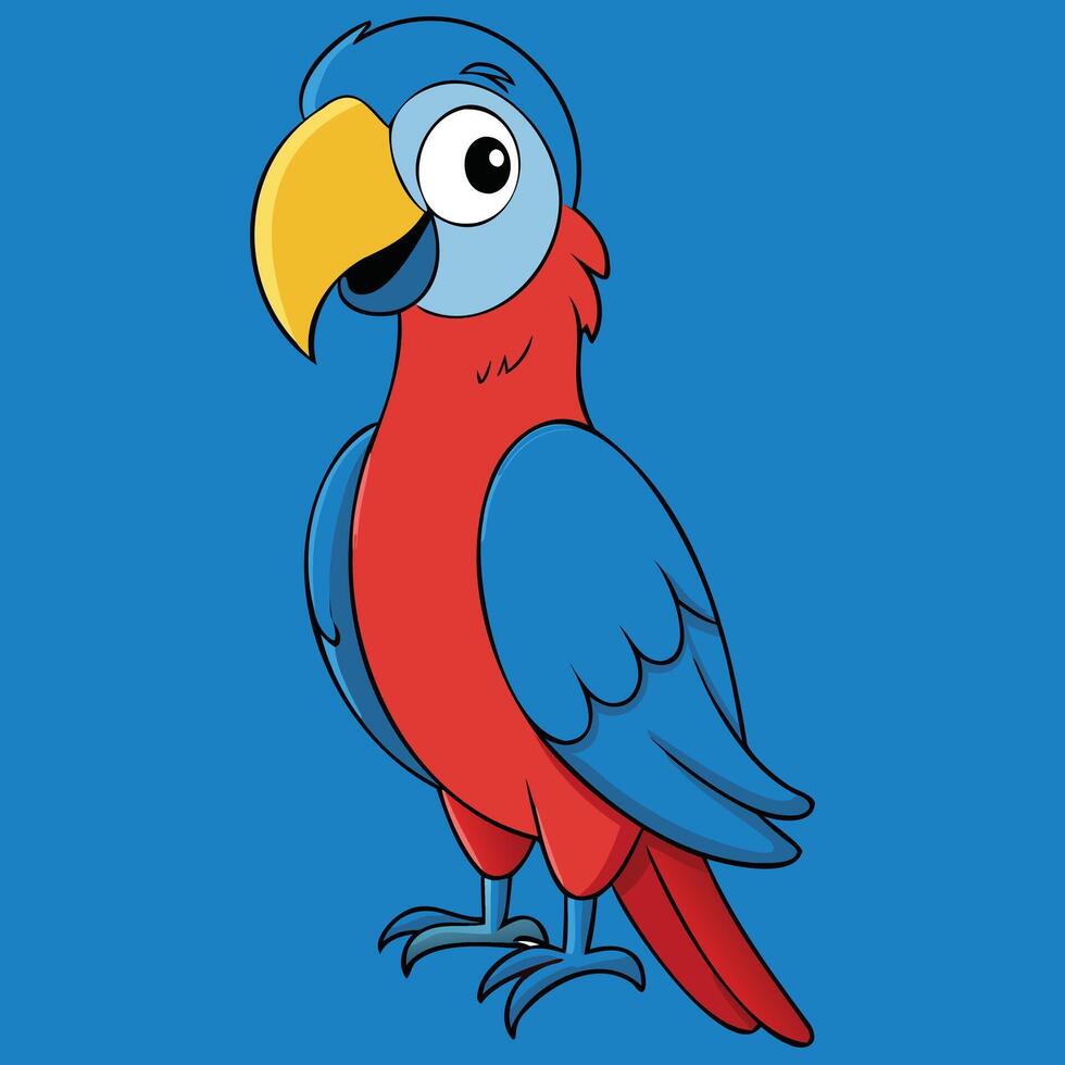 Exotic Macaw Sitting on Branch Art vector