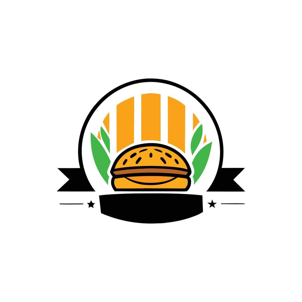 Fast food menu with a burger and icons vector