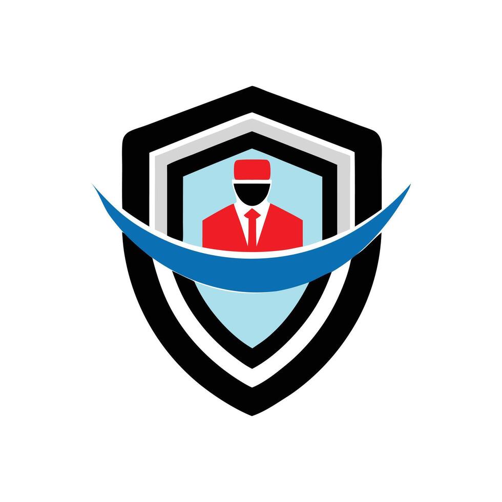3D shield icon symbol representing security and protection for business and location services vector