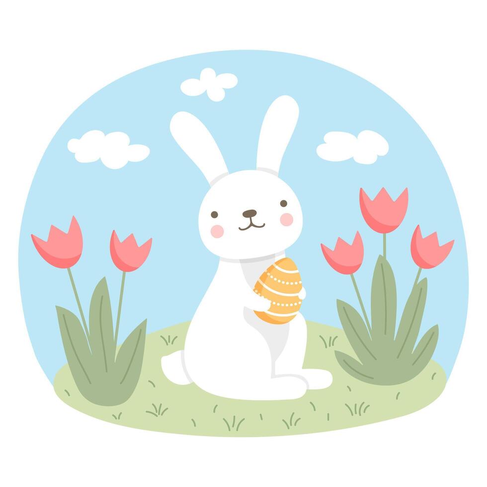 Cute Easter bunny vector