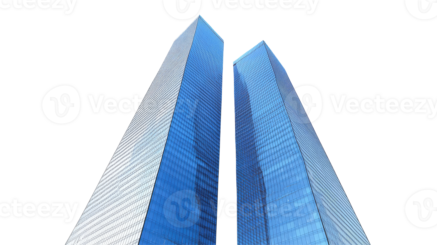 Twin Glass Towers, Modern City Landmark Concept, Isolated on Transparent Background png
