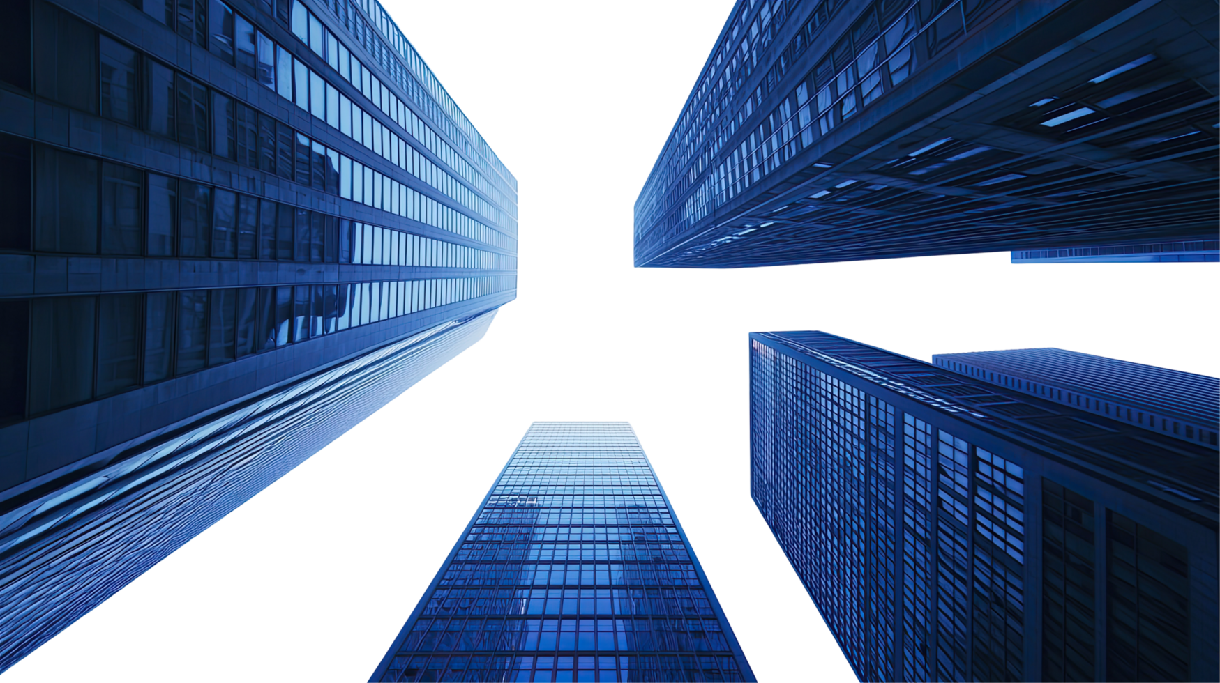 Abstract Skyscraper Perspective, Futuristic Urban Architecture, Isolated on Transparent Background png