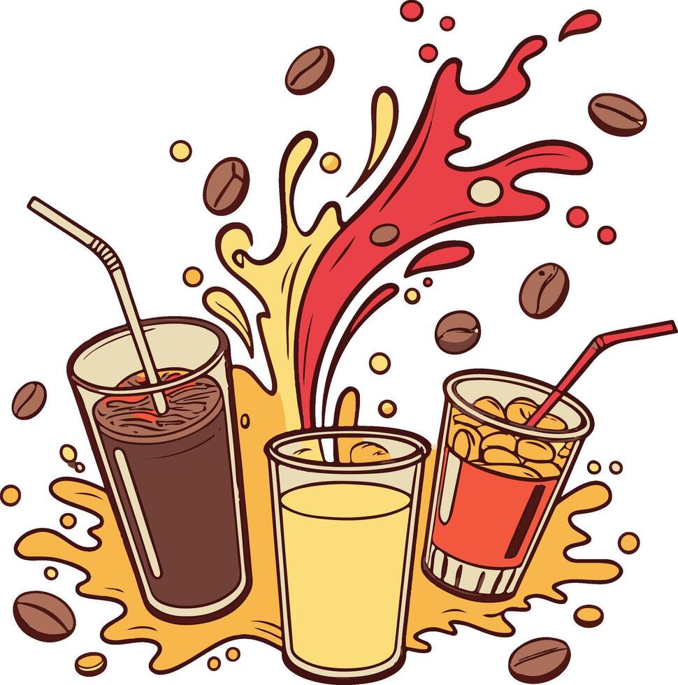 Coffee and juice vector