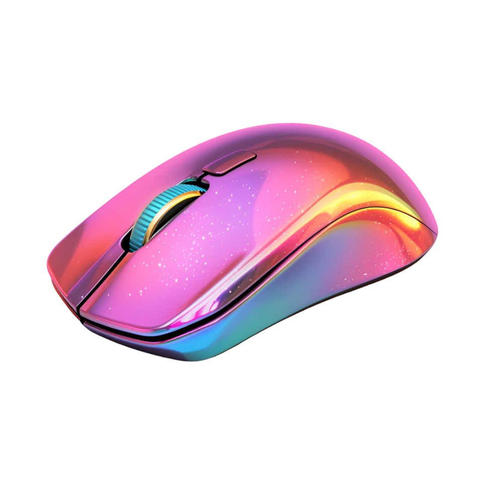 A colorful mouse with a rainbow design on it png