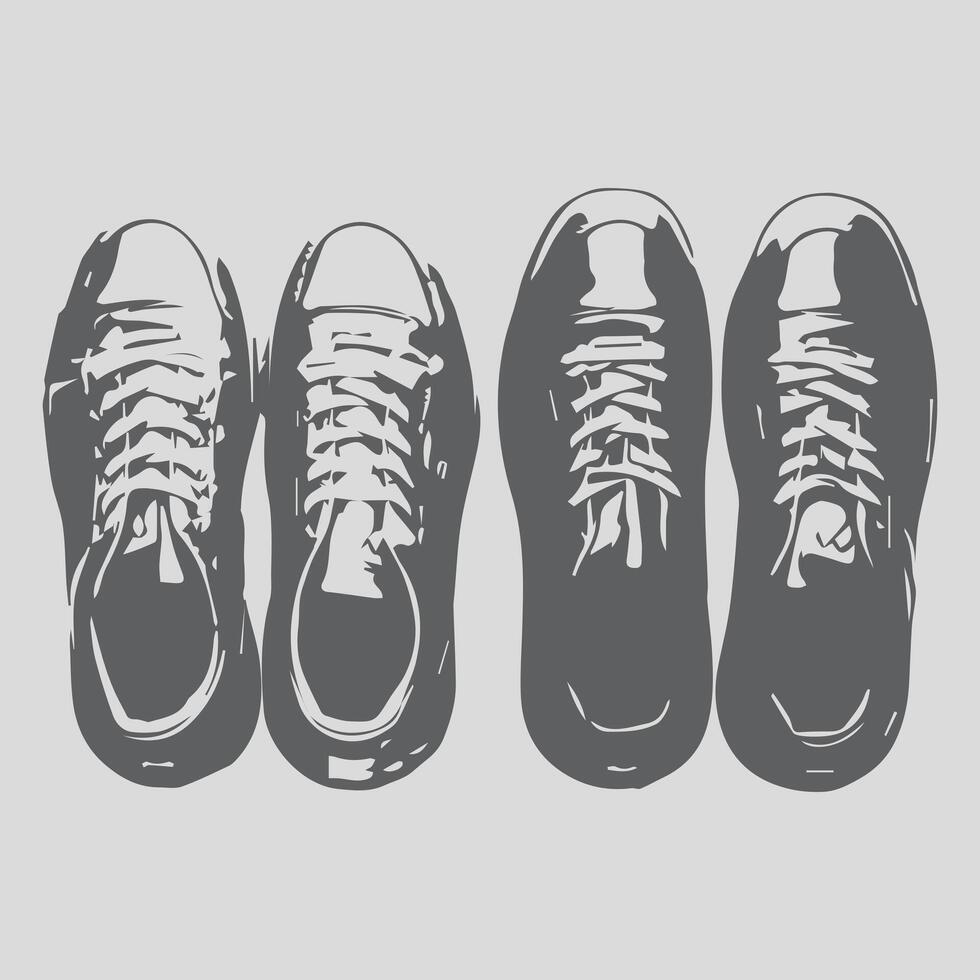 illustration of shoes black and white vector