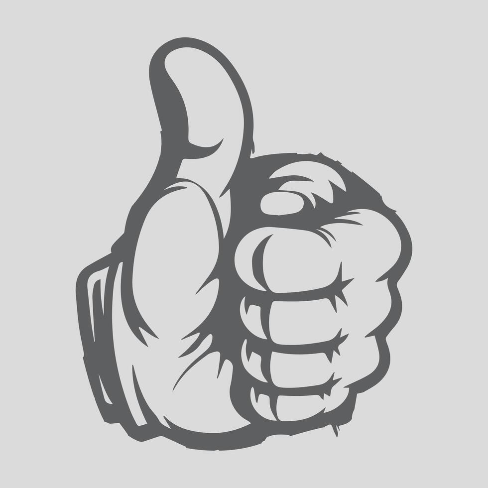 Thumbs up outline sticker overlay vector
