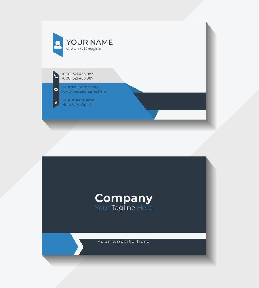 Blue and black business card Design Template vector