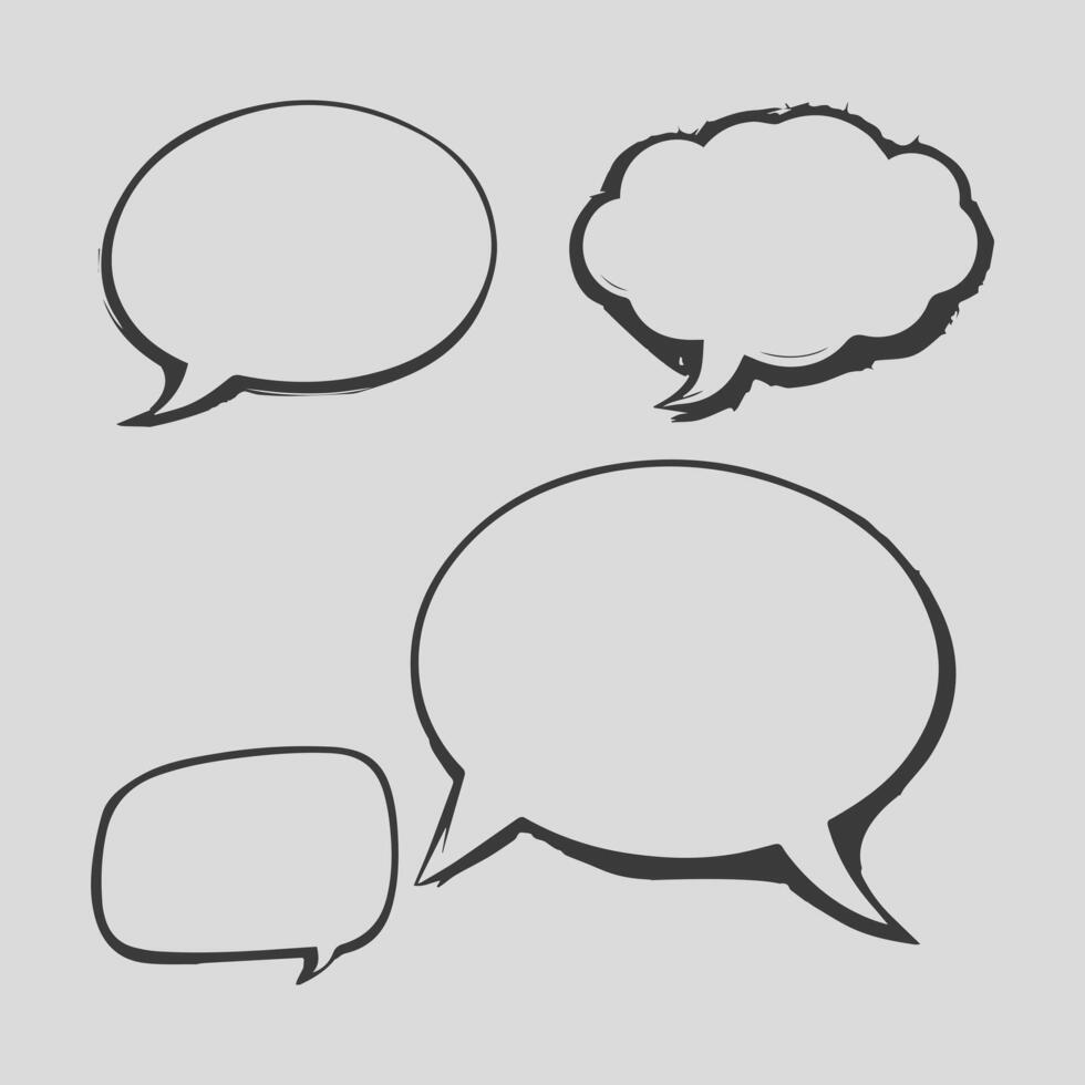 Collection of hand drawn speech vector