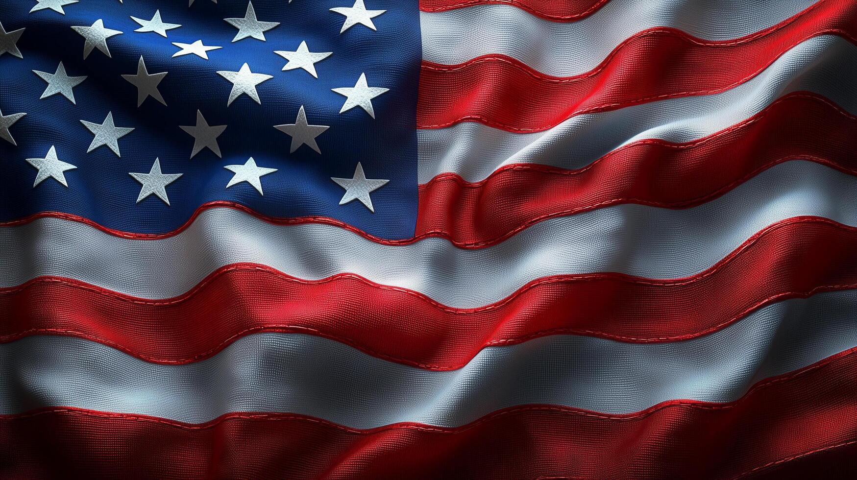 Flag Flowing with Stripes and Stars Symbolizing National Identity photo