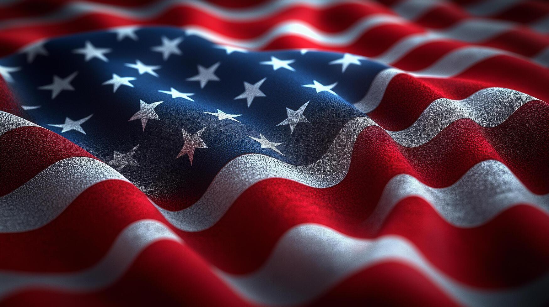 Flag waving abstract design with flowing red and white stripes photo