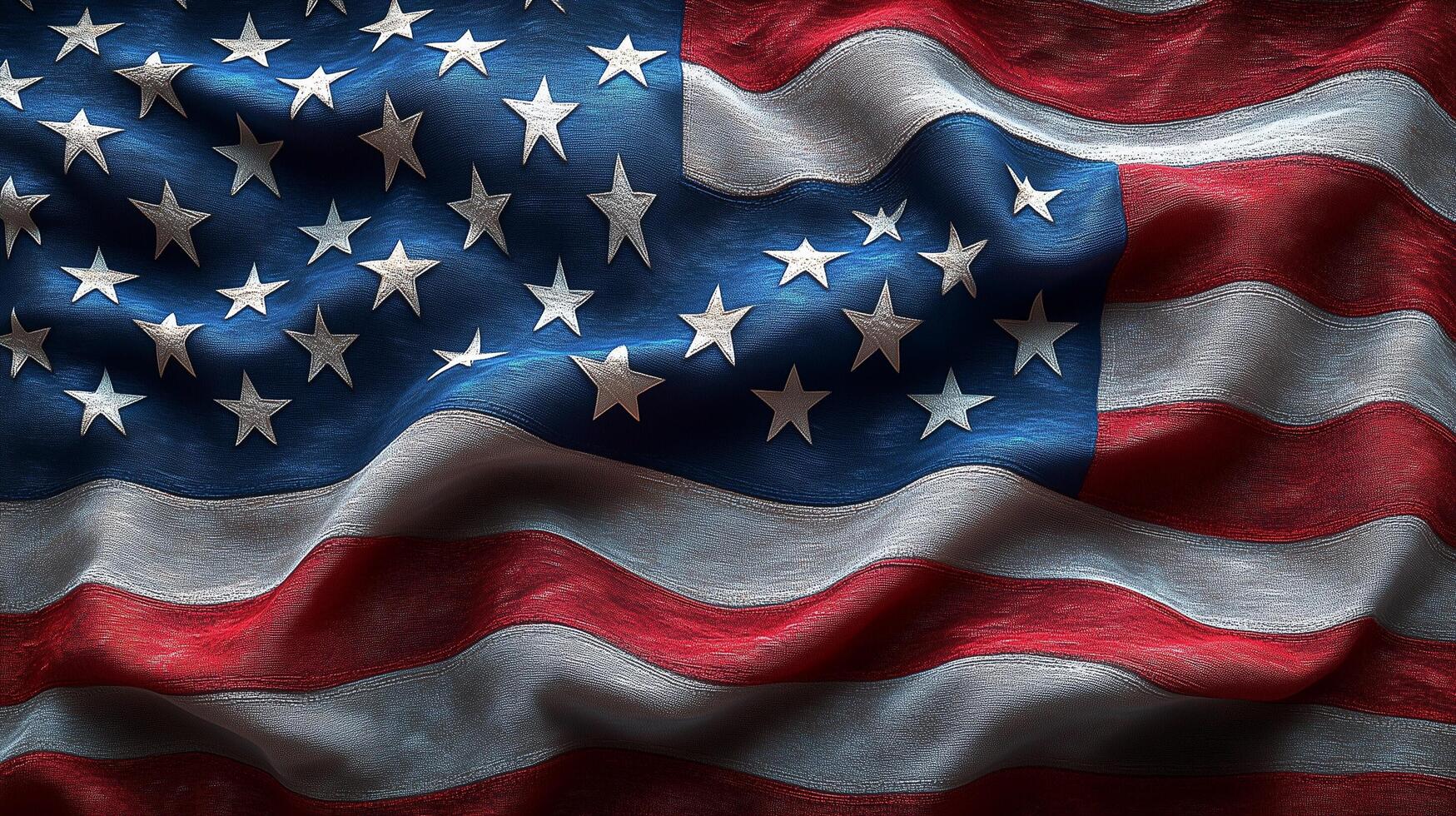 Waving Flag with Stars and Stripes Fabric Texture Background photo