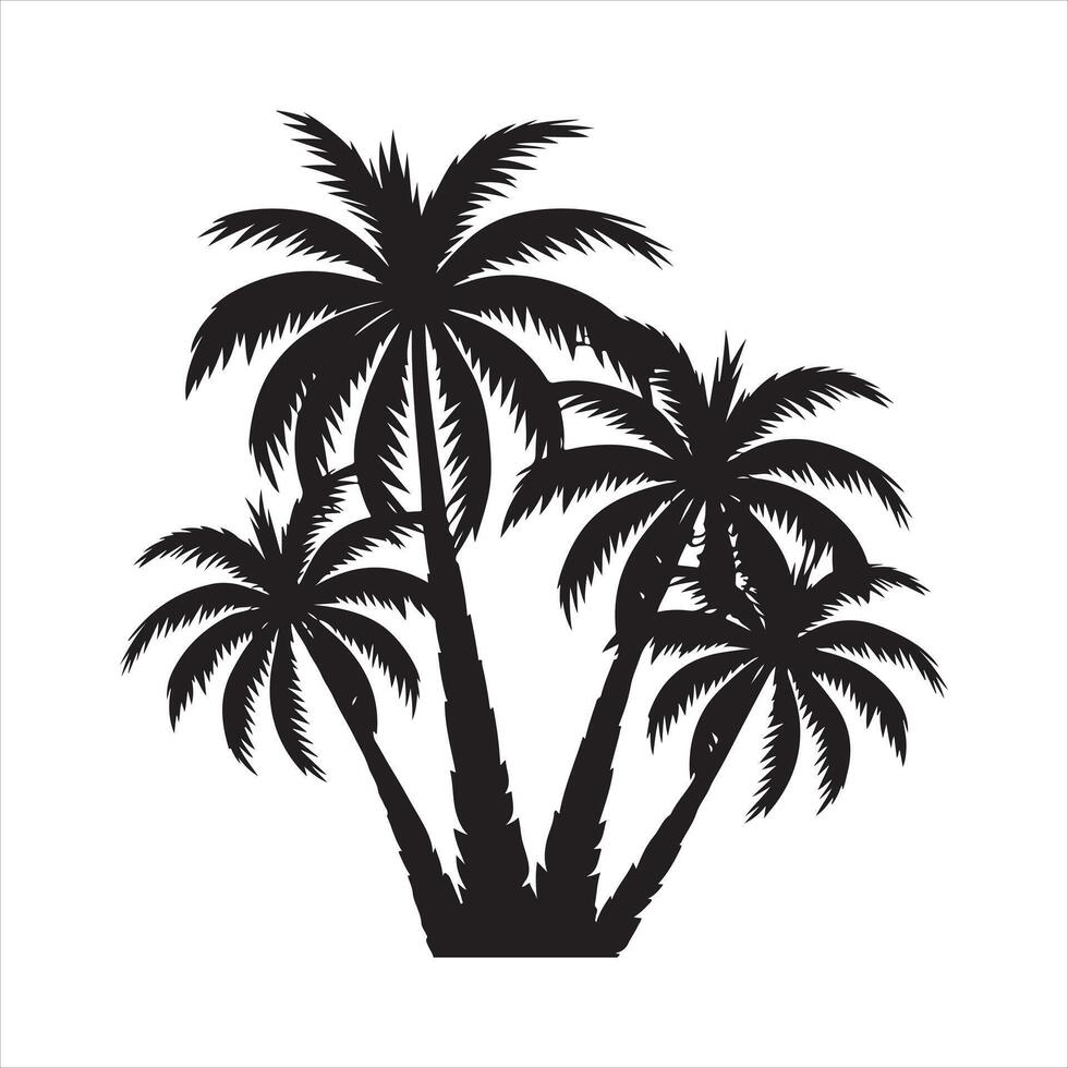 Tropical Palm Trees silhouette vector
