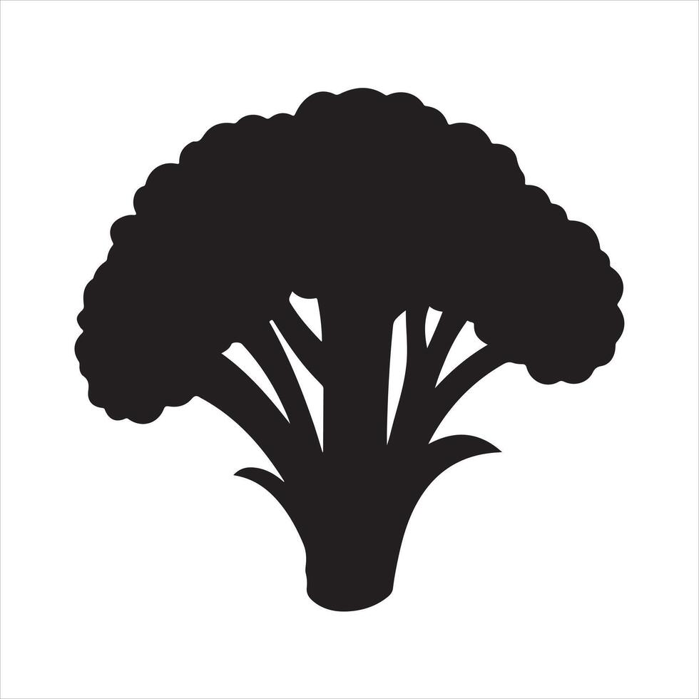 Black silhouette of a broccoli vegetable vector